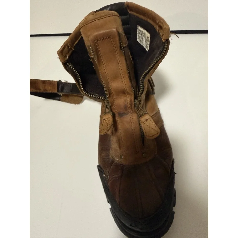 Polo‎ Sport Ralph Lauren Leather Duck Boots Brown Y2K Gorpcore 9D